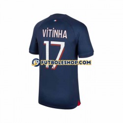 Primera Equipación del Paris Saint-Germain Vitinha 17 2023-2024 Manga Corta para Hombre