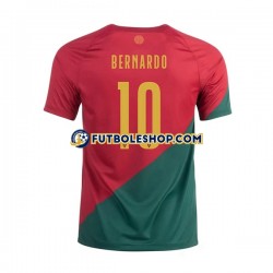 Primera Equipación del Portugal Bernardo 10 World Cup 2022 Manga Corta para Hombre
