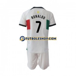 Segunda Equipación del Portugal Ronaldo 7 World Cup 2022 Manga Corta para Niño (Camiseta y pantalón)