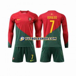 Primera Equipación del Portugal Ronaldo 7 World Cup 2022 ML para Niño (Camiseta y pantalón)