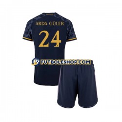 Segunda Equipación del Real Madrid Arda Guler 24 2023-2024 Manga Corta para Niño (Camiseta y pantalón)