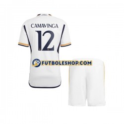 Primera Equipación del Real Madrid Camavinga 12 2023-2024 Manga Corta para Niño (Camiseta y pantalón)