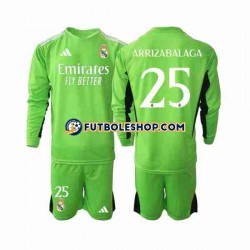 Primera Equipación del Real Madrid Portero Kepa Arrizabalaga 25 2023-2024 ML para Niño (Camiseta y pantalón)
