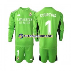 Primera Equipación del Real Madrid Portero Thibaut Courtois 1 2023-2024 ML para Niño (Camiseta y pantalón)