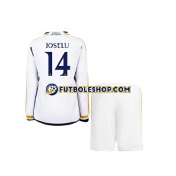 Primera Equipación del Real Madrid JOSELU 14 2023-2024 ML para Niño (Camiseta y pantalón)