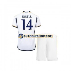 Primera Equipación del Real Madrid JOSELU 14 2023-2024 Manga Corta para Niño (Camiseta y pantalón)