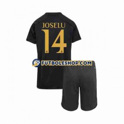 Tercera Equipación del Real Madrid Joselu 14 2023-2024 Manga Corta para Niño (Camiseta y pantalón)
