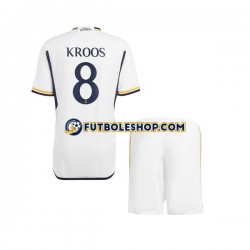 Primera Equipación del Real Madrid Kroos 8 2023-2024 Manga Corta para Niño (Camiseta y pantalón)