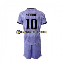 Segunda Equipación del Real Madrid Luka Modric 10 2022-2023 Manga Corta para Niño (Camiseta y pantalón)