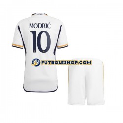 Primera Equipación del Real Madrid Modric 10 2023-2024 Manga Corta para Niño (Camiseta y pantalón)