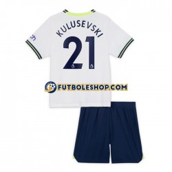 Primera Equipación del Tottenham Hotspur Dejan Kulusevski 21 2022-2023 Manga Corta para Niño (Camiseta y pantalón)