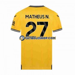 Primera Equipación del Wolverhampton Wanderers Matheus Nunes 27 2023-2024 Manga Corta para Hombre