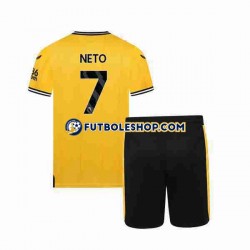 Primera Equipación del Wolverhampton Wanderers NETO 7 2023-2024 Manga Corta para Niño (Camiseta y pantalón)