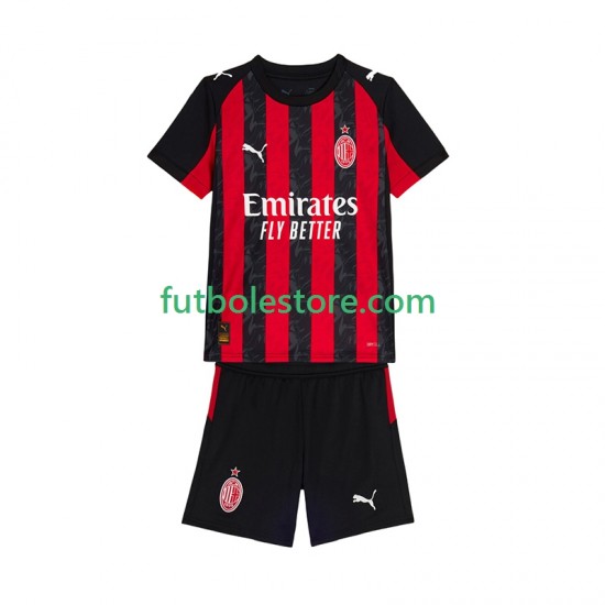 Primera Equipación del AC Milan 2025-2026 Manga Corta para Niño (Camiseta y pantalón)
