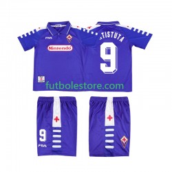 Primera Equipación del ACF Fiorentina BATISTUTA 9 Retro 1998 1999 Manga Corta para Niño (Camiseta y pantalón)