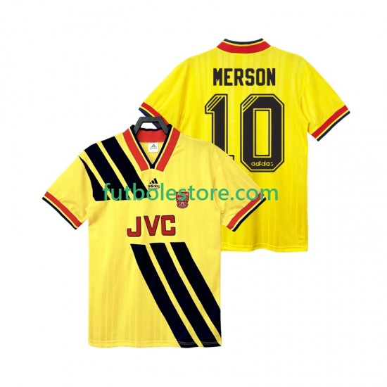 Segunda Equipación del Arsenal MERSON 10 Retro 1993 1994 Manga Corta para Hombre Segunda Equipación del Arsenal MERSON 10 Retro 1993 1994 Manga Corta para Hombre
