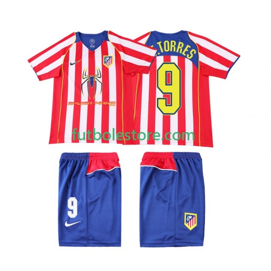 Primera Equipación del Atlético Madrid F TORRES 9 Retro 2004 2005 Manga Corta para Niño (Camiseta y pantalón) Primera Equipación del Atlético Madrid F TORRES 9 Retro 2004 2005 Manga Corta para Niño (Camiseta y pantalón)