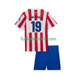 Primera Equipación del Atlético Madrid Julian Alvarez 19 2025-2026 Manga Corta para Niño (Camiseta y pantalón)