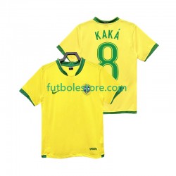 Primera Equipación del Brasil KAKA 8 Retro 2006 Manga Corta para Hombre