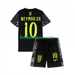 Primera Brasil Neymar JR 10 Cheist the Redeemer Football Shirts 2024 Manga Corta para Niño (Camiseta y pantalón)