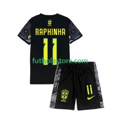 Primera Brasil RAPHINHA 11 Cheist the Redeemer Football Shirts 2024 Manga Corta para Niño (Camiseta y pantalón)