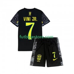 Primera Brasil Vinicius Junior 7 Cheist the Redeemer Football Shirts 2024 Manga Corta para Niño (Camiseta y pantalón)