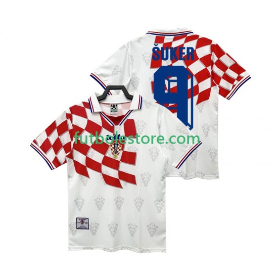 Primera Equipación del Croacia BSUKER 9 Retro 1998 Manga Corta para Hombre Primera Equipación del Croacia BSUKER 9 Retro 1998 Manga Corta para Hombre