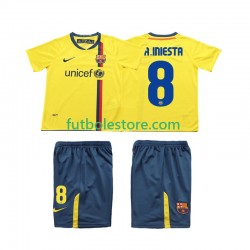 Segunda Equipación del FC Barcelona A INIESTA 8 Retro 2008 2009 Manga Corta para Niño (Camiseta y pantalón)