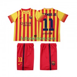Segunda Equipación del FC Barcelona Neymar JR 11 Retro 2013 2014 Manga Corta para Niño (Camiseta y pantalón)