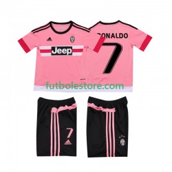 Segunda Equipación del Juventus Cristiano RONALDO 7 Retro 2015 2016 Manga Corta para Niño (Camiseta y pantalón)