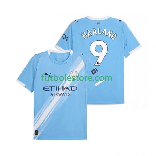 Primera Equipación del Manchester City Erling Haaland 9 2025-2026 Manga Corta para Hombre Primera Equipación del Manchester City Erling Haaland 9 2025-2026 Manga Corta para Hombre
