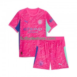 Segunda Equipación del Manchester City Portero 2025-2026 Manga Corta para Niño (Camiseta y pantalón)