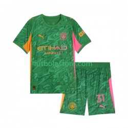 Primera Equipación del Manchester City Portero Ederson Moraes 31 2025-2026 Manga Corta para Niño (Camiseta y pantalón)