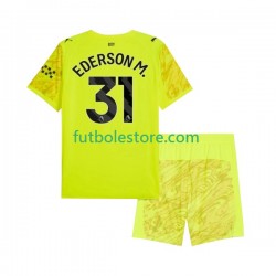 Tercera Equipación del Manchester City Portero Ederson Moraes 31 2025-2026 Manga Corta para Niño (Camiseta y pantalón)
