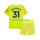 Tercera Equipación del Manchester City Portero Ederson Moraes 31 2025-2026 Manga Corta para Niño (Camiseta y pantalón) Tercera Equipación del Manchester City Portero Ederson Moraes 31 2025-2026 Manga Corta para Niño (Camiseta y pantalón)