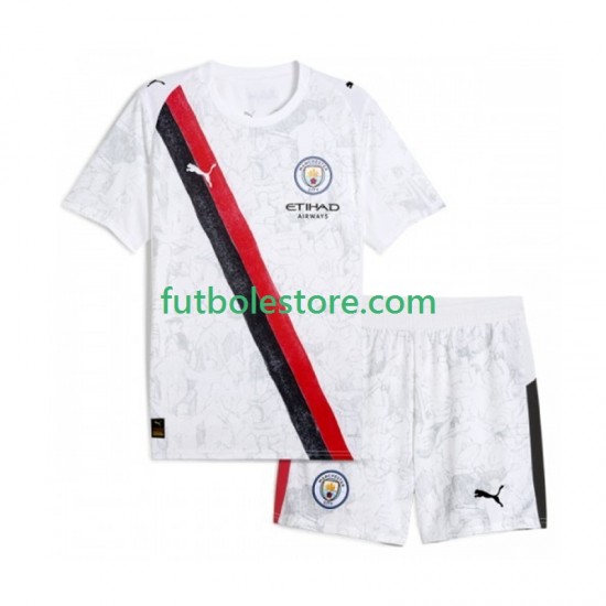 Primera Equipación del Manchester City KIDSUPER 2025-2026 Manga Corta para Niño (Camiseta y pantalón)