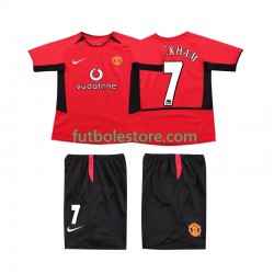 Primera Equipación del Manchester United BECKHAM 7 Retro 2002 2004 Manga Corta para Niño (Camiseta y pantalón)