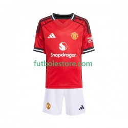 Primera Equipación del Manchester United 2025-2026 Manga Corta para Niño (Camiseta y pantalón)