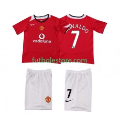 Primera Equipación del Manchester United Cristiano Ronaldo 7 Retro 2004 2006 Manga Corta para Niño (Camiseta y pantalón)