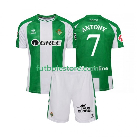 Primera Equipación del Real Betis Antony 7 2025-2026 Manga Corta para Niño (Camiseta y pantalón) Primera Equipación del Real Betis Antony 7 2025-2026 Manga Corta para Niño (Camiseta y pantalón)