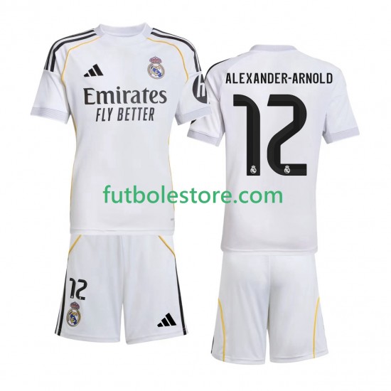 Primera Equipación del Real Madrid Alexander-Arnold 12 2025-2026 Manga Corta para Niño (Camiseta y pantalón) Primera Equipación del Real Madrid Alexander-Arnold 12 2025-2026 Manga Corta para Niño (Camiseta y pantalón)