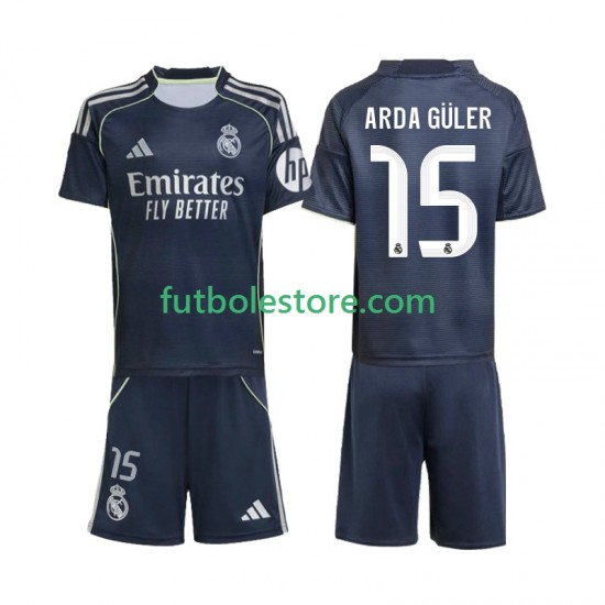Segunda Equipación del Real Madrid Arda Guler 15 2025-2026 Manga Corta para Niño (Camiseta y pantalón) Segunda Equipación del Real Madrid Arda Guler 15 2025-2026 Manga Corta para Niño (Camiseta y pantalón)