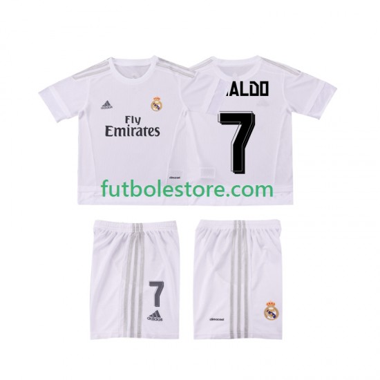 Primera Equipación del Real Madrid Cristiano Ronaldo 7 Retro 2015 2016 Manga Corta para Niño (Camiseta y pantalón) Primera Equipación del Real Madrid Cristiano Ronaldo 7 Retro 2015 2016 Manga Corta para Niño (Camiseta y pantalón)