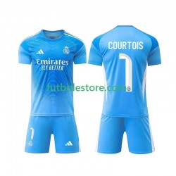 Primera Equipación del Real Madrid Portero Thibaut Courtois 1 2025-2026 Manga Corta para Niño (Camiseta y pantalón)
