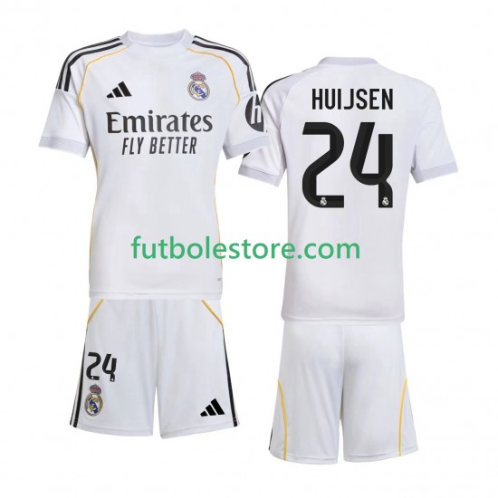 Primera Equipación del Real Madrid Huijsen 24 2025-2026 Manga Corta para Niño (Camiseta y pantalón) Primera Equipación del Real Madrid Huijsen 24 2025-2026 Manga Corta para Niño (Camiseta y pantalón)