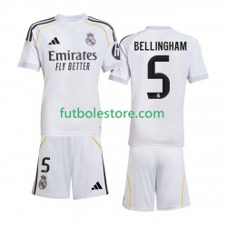 Primera Equipación del Real Madrid Jude Bellingham 5 2025-2026 Manga Corta para Niño (Camiseta y pantalón)