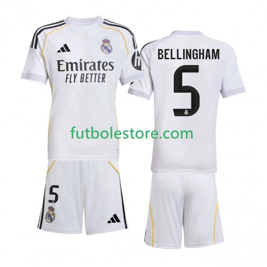 Primera Equipación del Real Madrid Jude Bellingham 5 2025-2026 Manga Corta para Niño (Camiseta y pantalón) Primera Equipación del Real Madrid Jude Bellingham 5 2025-2026 Manga Corta para Niño (Camiseta y pantalón)