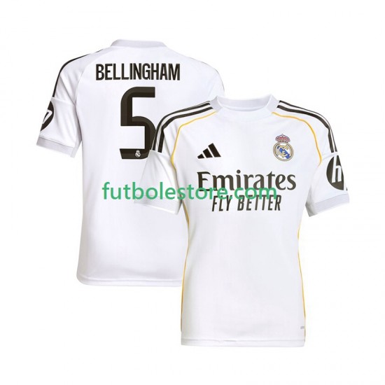 Primera Equipación del Real Madrid Jude Bellingham 5 2025-2026 Manga Corta para Hombre Primera Equipación del Real Madrid Jude Bellingham 5 2025-2026 Manga Corta para Hombre