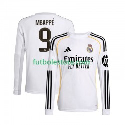 Primera Equipación del Real Madrid Kylian Mbappe 9 2025-2026 ML para Hombre