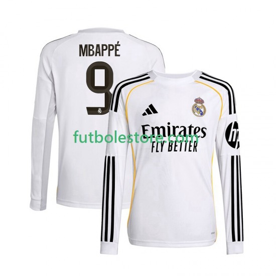 Primera Equipación del Real Madrid Kylian Mbappe 9 2025-2026 ML para Hombre Primera Equipación del Real Madrid Kylian Mbappe 9 2025-2026 ML para Hombre